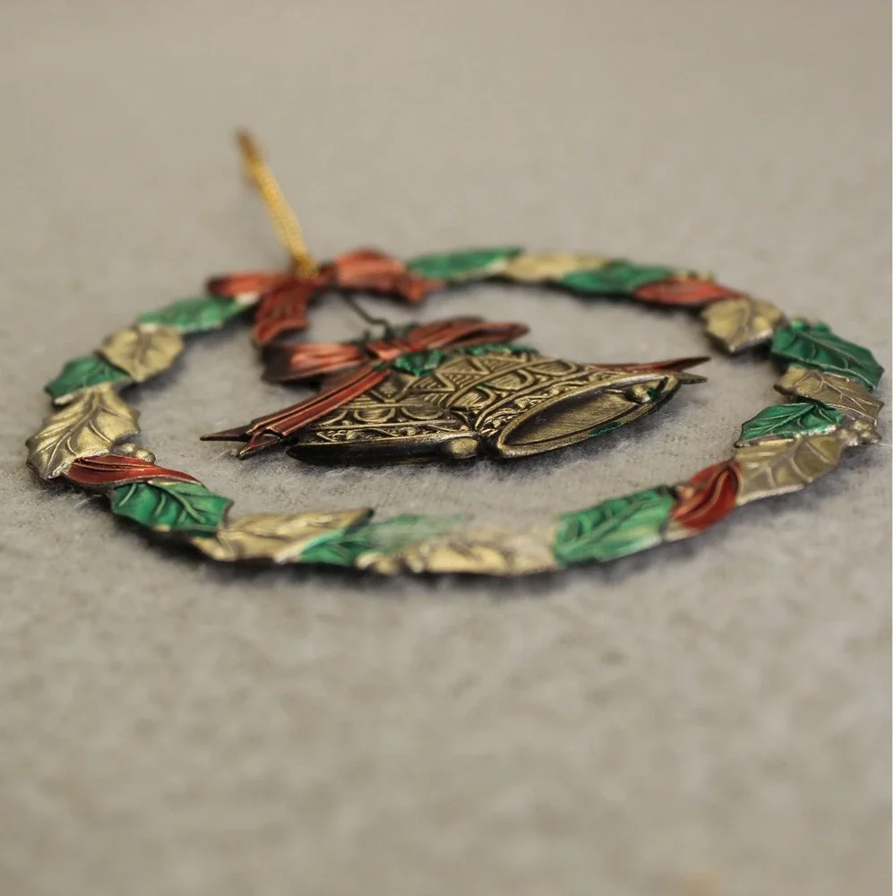 Vtg Russ the Heirloom Collection Christmas‎ Wreath Ornament Bells Bow Holiday